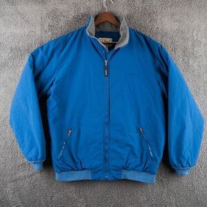 L.L. Bean‎ Jacket Men's LT Blue Warm Up Nylon Waterproof Fleece Lined Full Zip